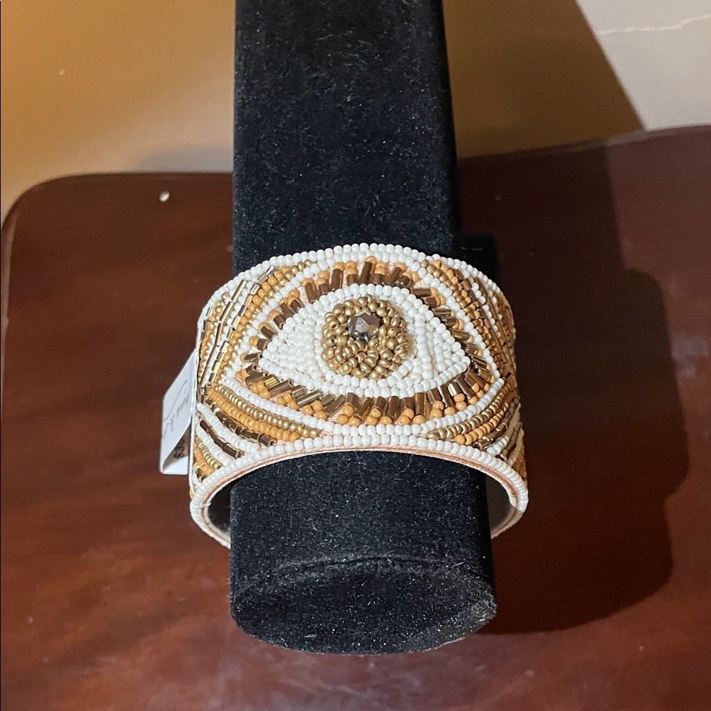 Anna & Ava Beaded Eye Design Cuff Bracelet